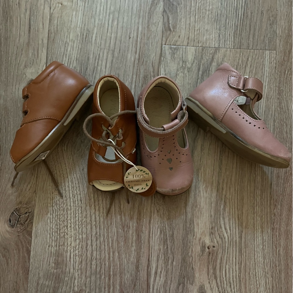 Toddler hand made leather shoes